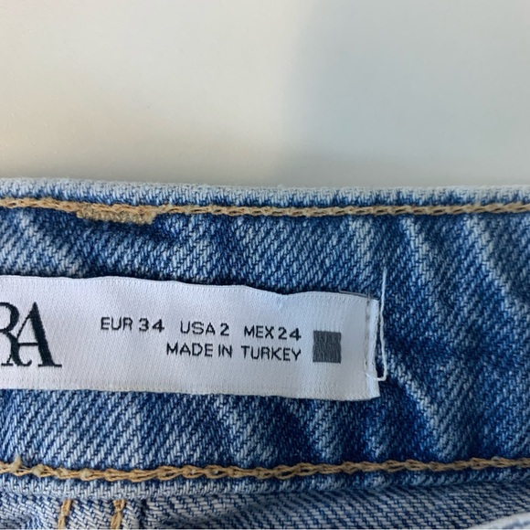 Zara Women’s High Rise Rigid Denim Cut Off Button Fly Jean Shorts Size 2 - Picture 4 of 8